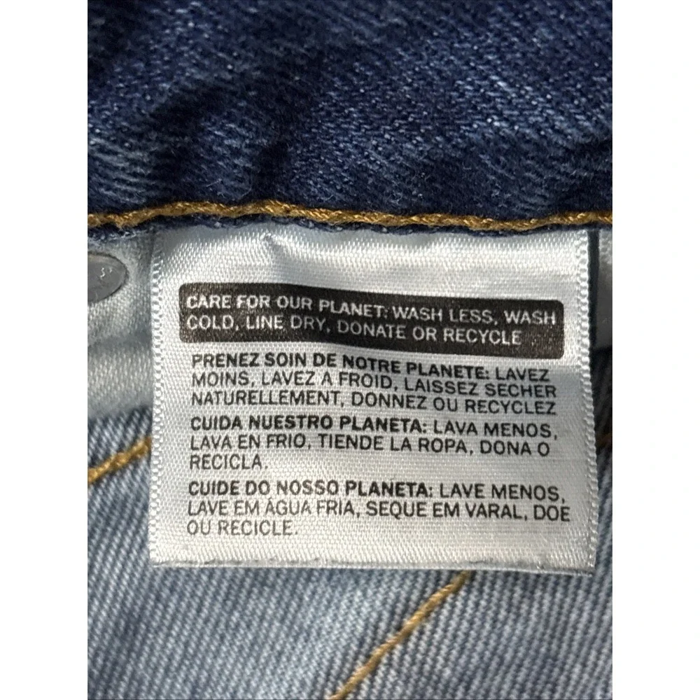 Levis 550 Regular Fit Jeans Mens 30x28 Blue Medium Wash Frayed Raw Hem Denim